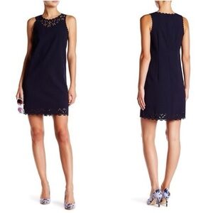 JCrew Sleeveless Navy Scallop Shift Dress